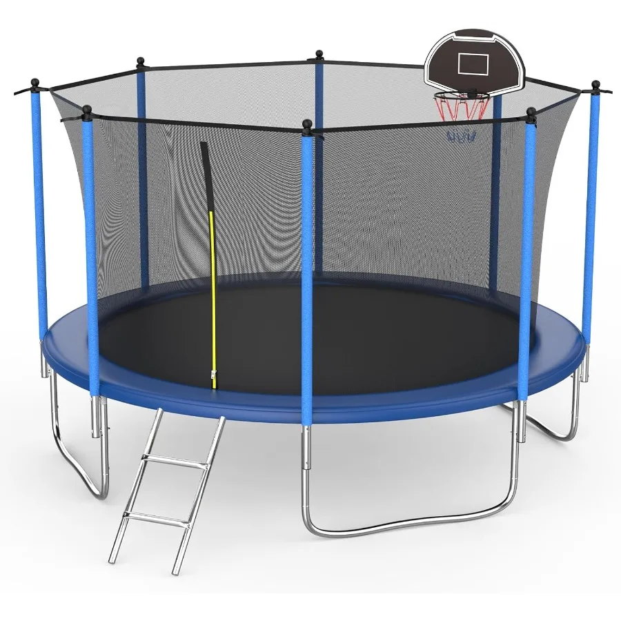 16FT 14FT 12FT 10FT Outdoor-Trampolin für Erwachsene mit Sicherheitsnetz Hohe Gewichtskapazität 300-1000LBS Perfekt für Ba