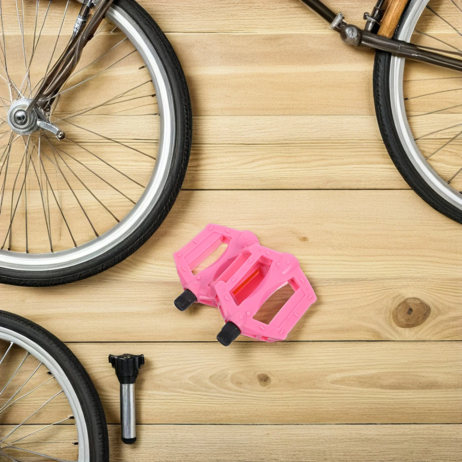 

Kids Bike Pedals Durable Plastic Iron AntiSlip Grooves Stable Support Central Axle Easy Installation Versatile Size Childrens