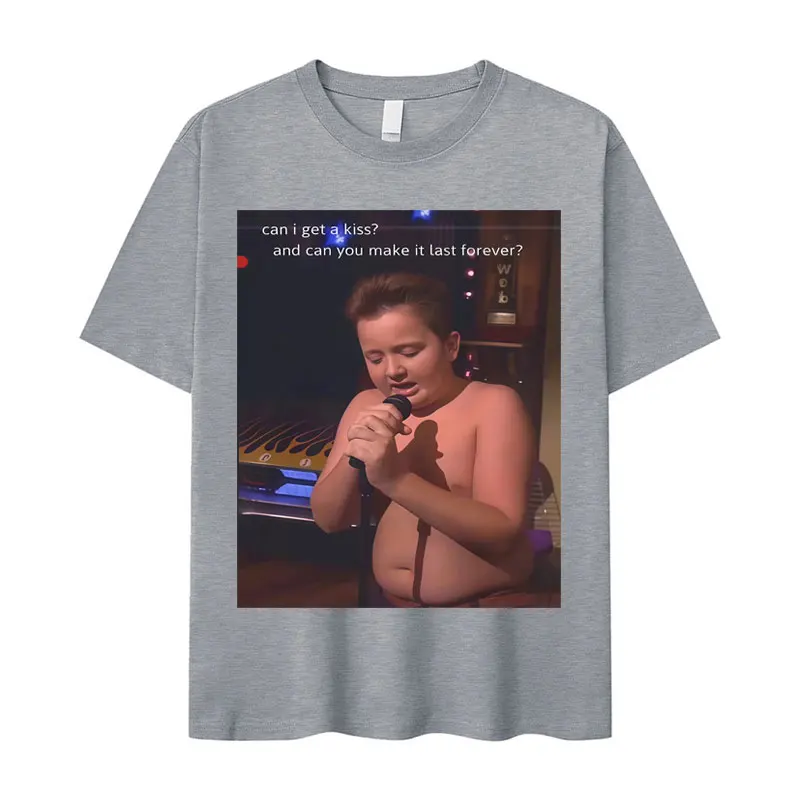 هل أستطيع الحصول على قبلة هل يمكنك أن تجعلها دائمًا تي شيرتات عجيبة رجالي كم قصير نمط المتضخم تي شيرت المراهقين الملابس القوطية