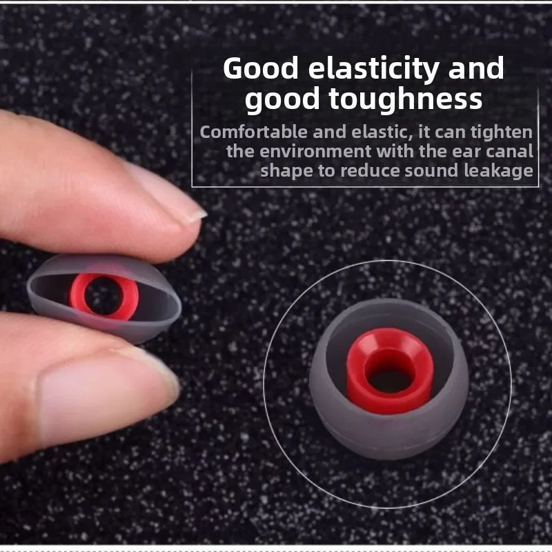 

Universal Round-Port Soft Silicone Ear Tips for Wired & Neckband Bluetooth Headphones， Anti-Slip In-Ear Replacement Plugs