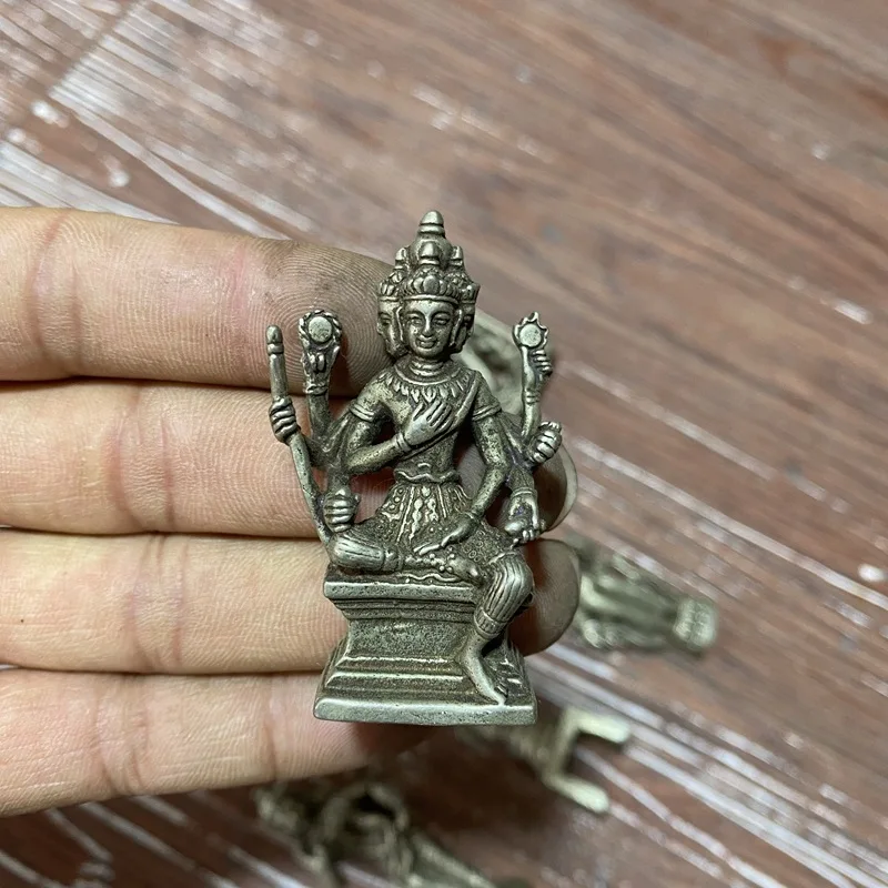 Antique White Copper Thousand-Hand Kwan-Yin Ornaments Domestic Ornaments Tibetan Buddha Ornament