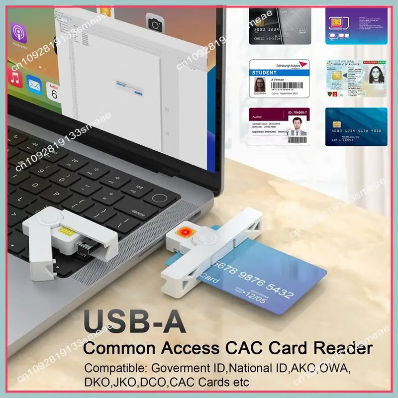 N94R CAC Card Reader USB C Smart Foldable DOD Type C Common Access Tax Declaration SIM/ID/Bank Card Reader For Phone Laptop