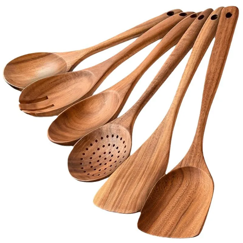 Utensilios de madera para cocina con espátula cuchara y tenedor - imagen 5