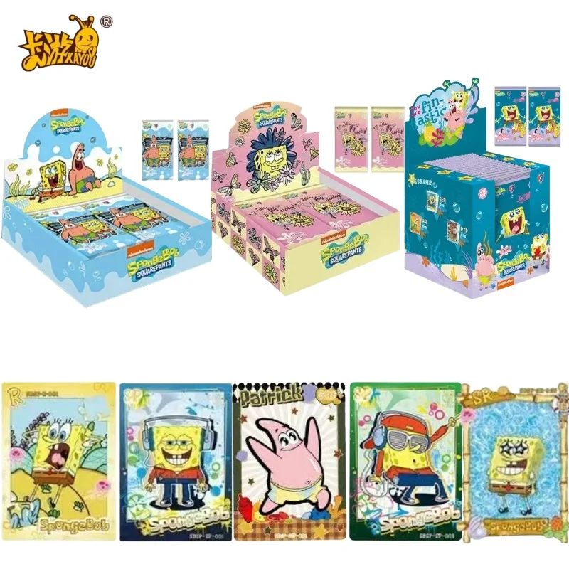 

KAYOU Genuine SpongeBob SquarePants Cards Mystery Box Classic Characters Patrick Star Cartoon Funny Collection Cards Kids Gift