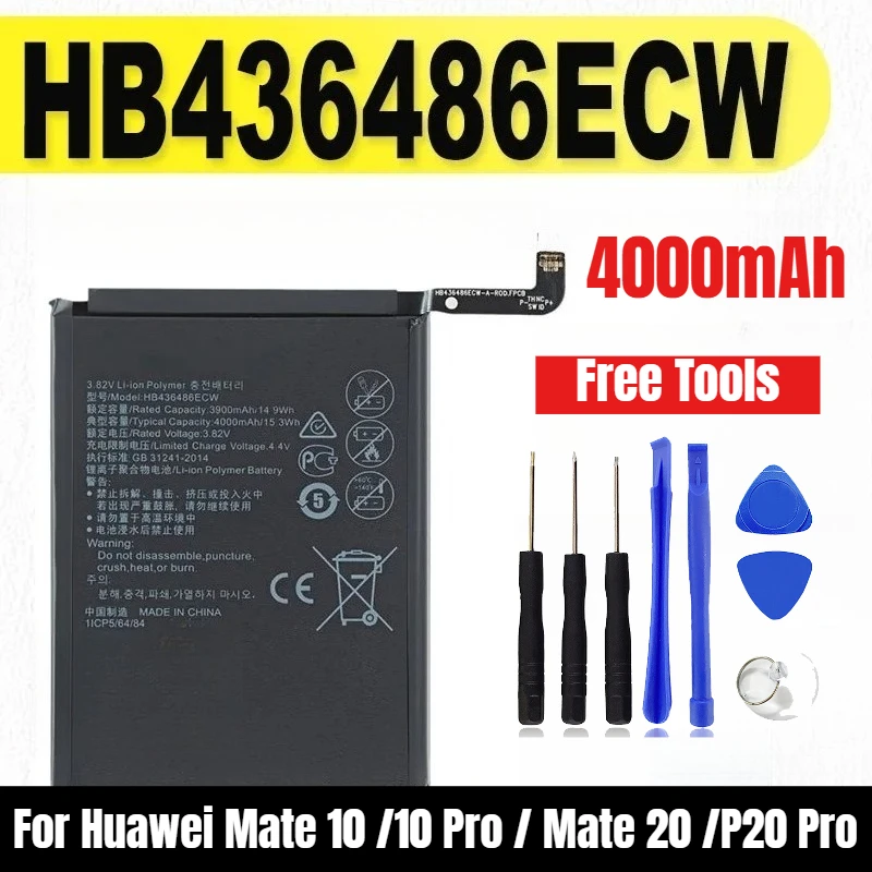 

Совершенно новый HB436486ECW 4000 мАч для Huawei Mate 10/10 Pro/Mate 20/P20 Pro, аккумулятор для телефона + инструменты