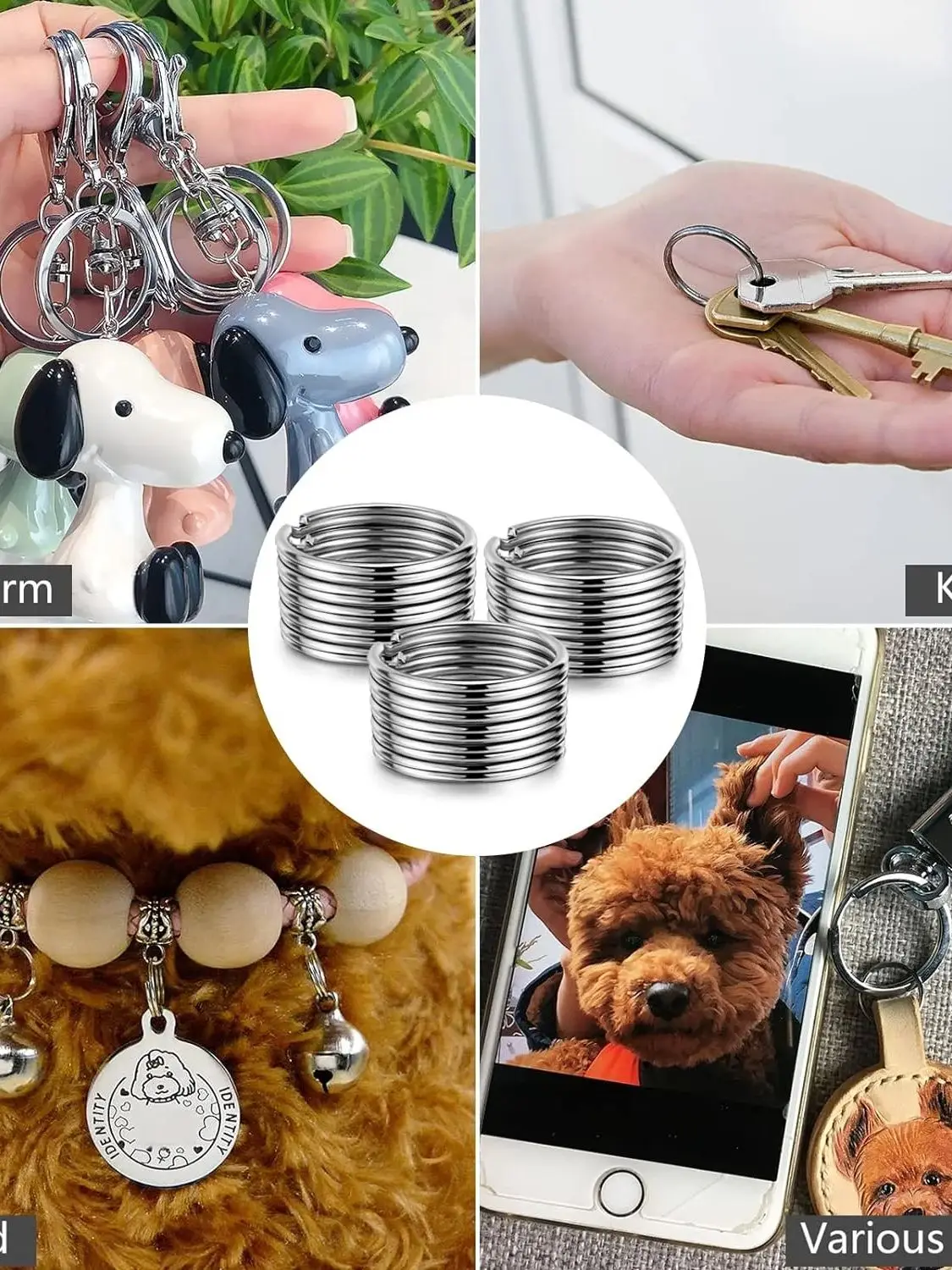 10/20/60/100Pcs Metalen Sleutelhanger Afneembare Split Sleutelhanger Voor Thuis, Auto, Kantoor Sleutel Accessoires Diy Craft Maken Kit (25Mm) - afbeelding 2