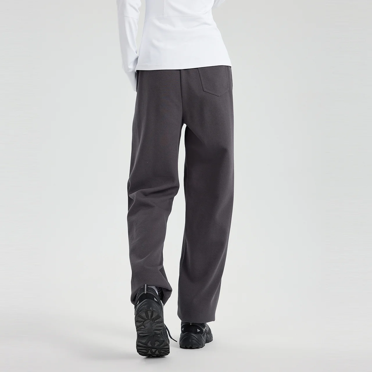 Metersbonwe Women Solid Color Classic Relaxed Tapered Pants Pinch Seam Design Soft Elastic Trousers Simple Casual Autumn Winter