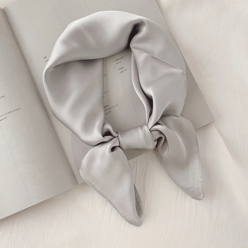 New 70*70cm Silk Square Scarf Women Soft Satin Hairband Neckerchief Tie Female Headband Foulard Bag Ribbon Gift Luxury