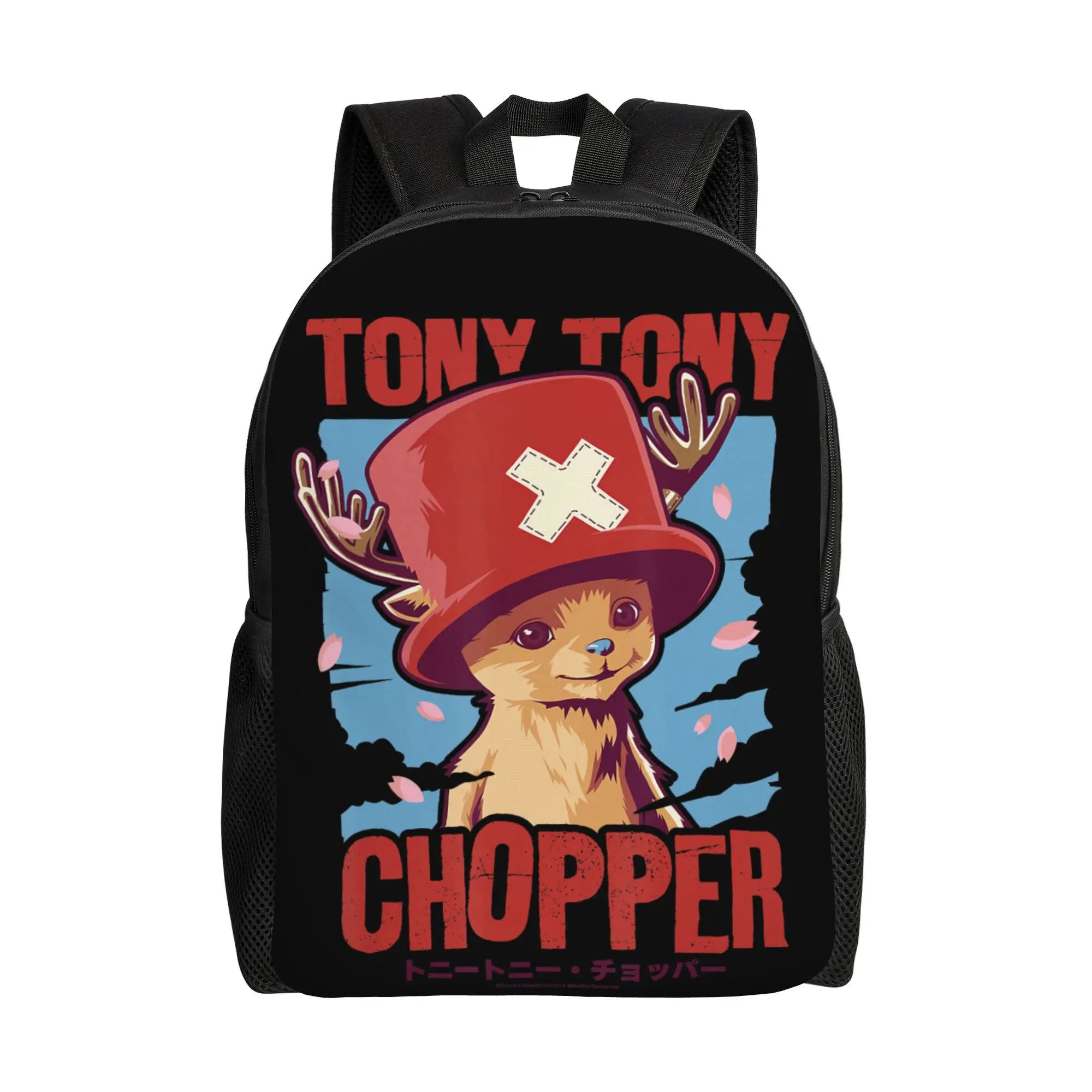 

fashion backpacks One Piece Tony Chopper Distressed Kanji Poster Daypack ita bag mochila Journey Sturdy Shoulder Rucksack