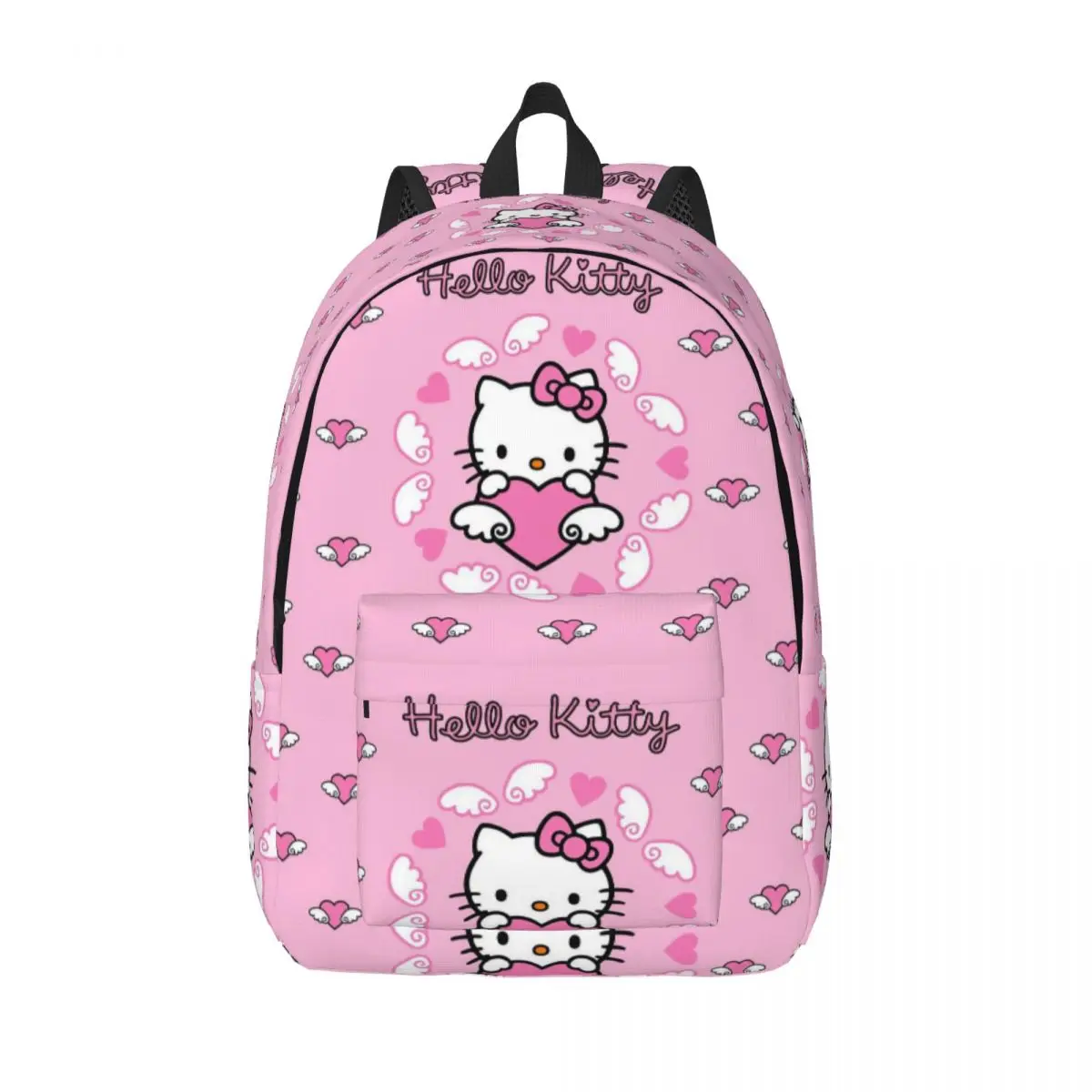 Mochila Kawaii Sanrio HelloKitty para hombre y mujer, morral informal de lona para ordenador portátil, senderismo, viaje, deportes