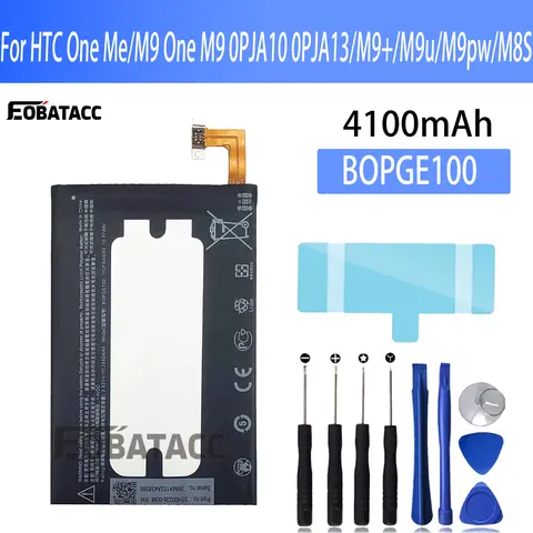 100% New Original Battery BOPGE100 For  HTC One Me/M9 One M9 0PJA10 0PJA13/M9+/M9u/M9pw/M8S Battery + Free Tools