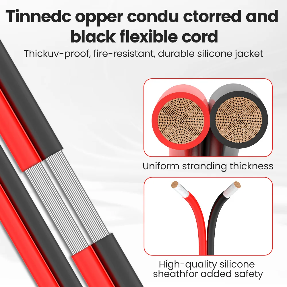 CONEPY 5M 2Pin Silicone Cable 16AWG 18AWG 20AWG 22AWG 24AWG 26AWG 28AWG Red Black Electrical Wire For LED Car Audio Connector image 4