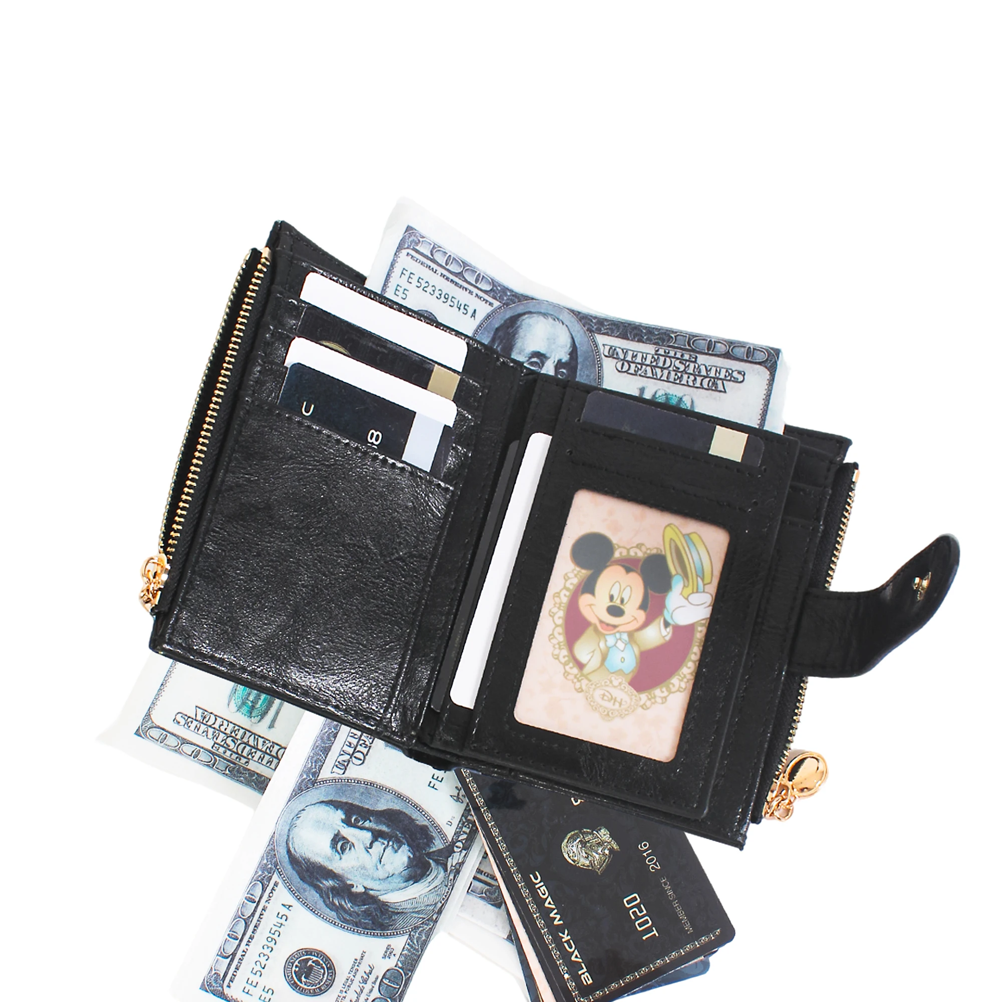 Vintage Kurze Damen-Geldbörse, Kreditkartenhalter - 17 Kartenfächer, Minimalistisch - Schlank - Diebstahlsicher (RFID) - Kartenhalter - Kompaktes Kartenetui - Münzfach – Detail 10