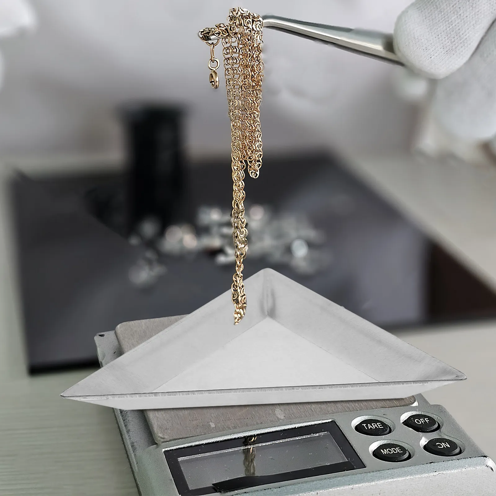 6Pcs Stainless Steel Weigh Boats High Precision Weighing Dishes Jewelry Powders Liquids Small Scale Tray Food Sample Mixing Dish