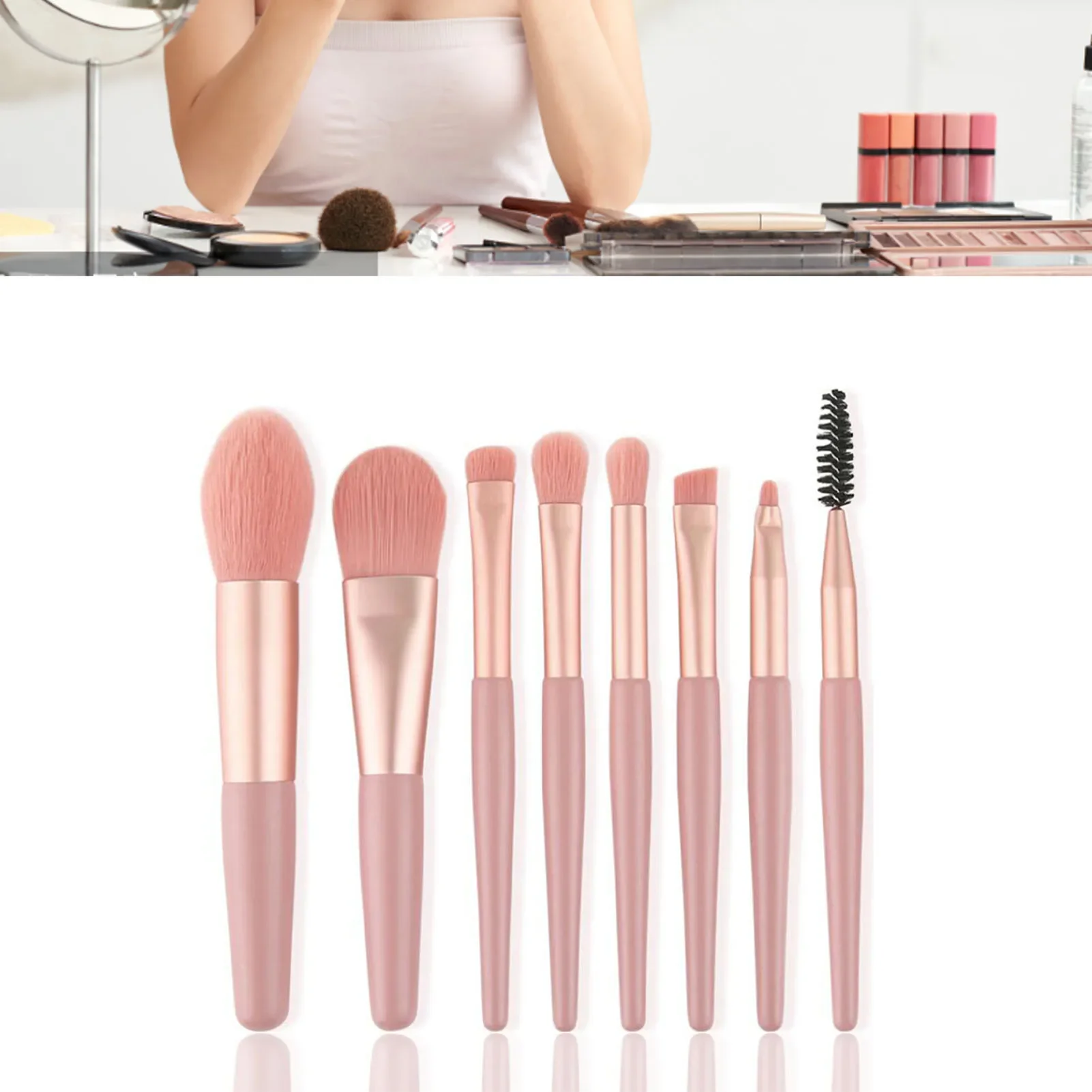 8-delige make-upborstelset Make-up concealerborstel Blush Losse poederborstel Oogschaduw Markeerstift Foundation Brush Beauty Tools