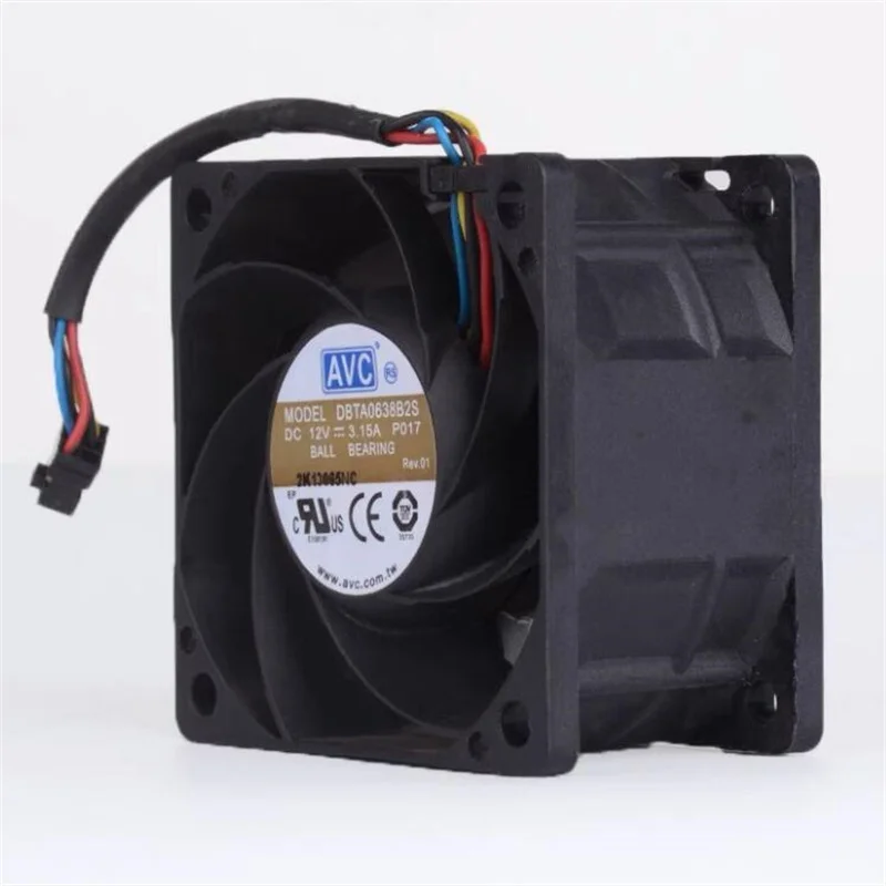 Wholesale: AVC DBTA0638B2S 6038 6CM 12V 3.15A four-wire high-volume cooling fan