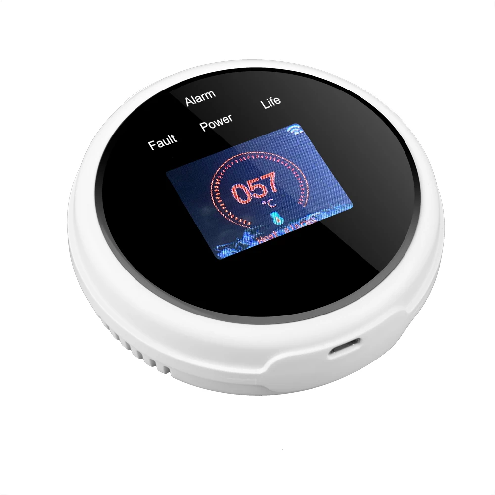 Tuya Wifi Leak With Temperature Function Combustible Gas Detectors Support Home Smart Life Natural Gas Alarm Sensor LCD Display - view 3