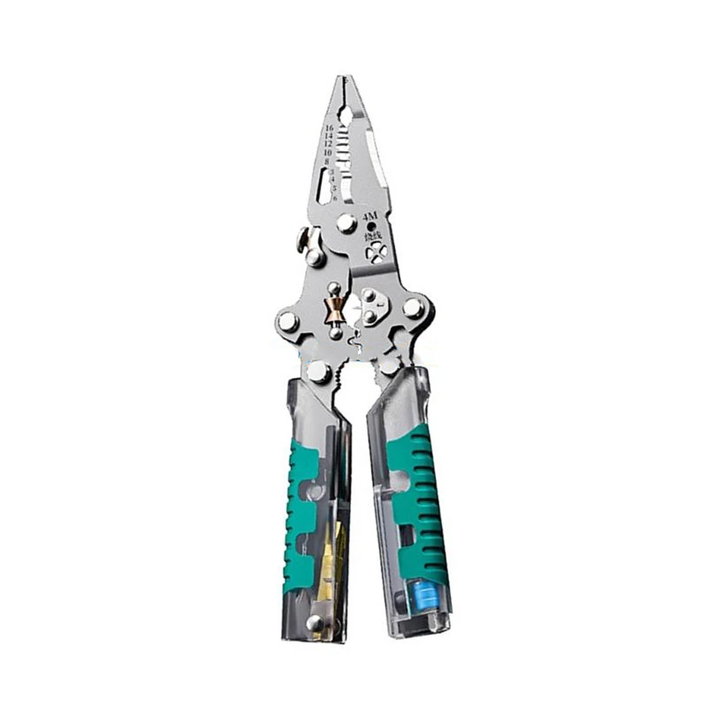 18 In 1 Foldable Wire Stripper Pliers With Voltage Detector For Cable Cutting Twisting Stainless Steel Electrician Tool