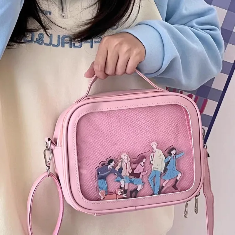 Xiuya Designer Fashion Women Shoulder Bag Transparent Square Small Lolita Ita Bag Casual All-match Japanese Style Female Handbag