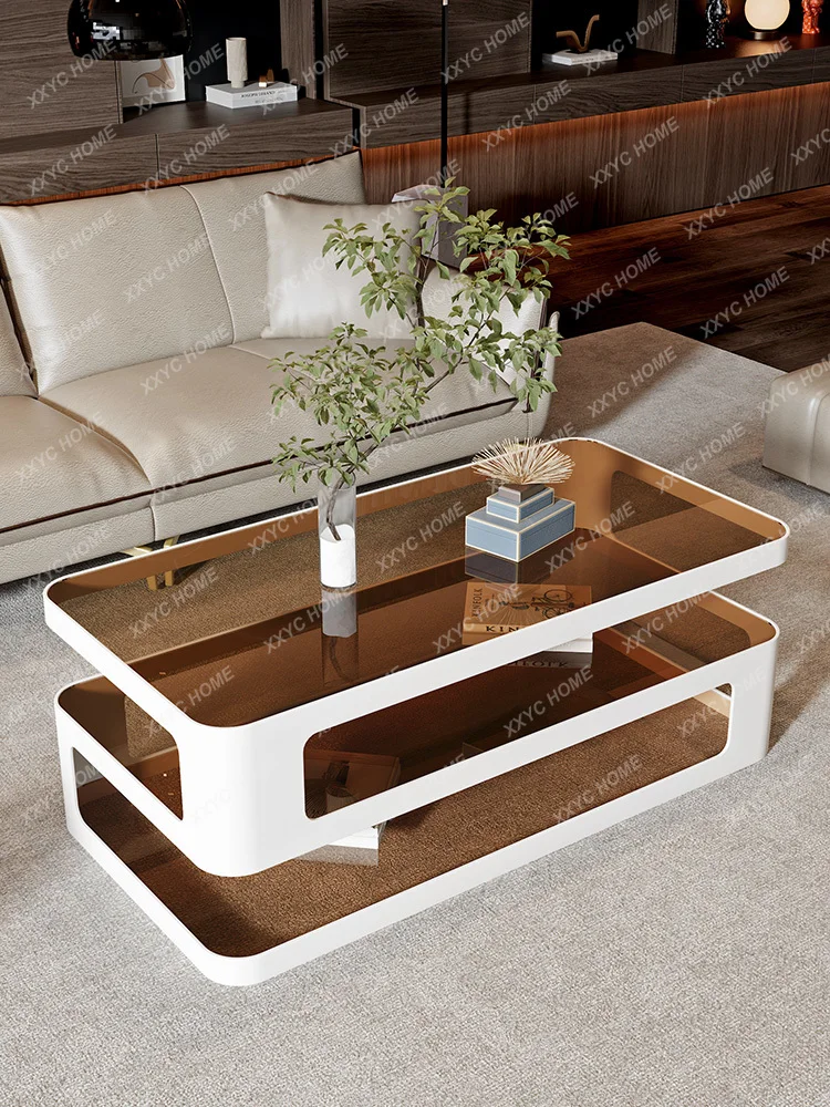 Living Room Home Coffee Table Tea Table 2024 New High-Grade High-Temperature Resistant Tempered Glass