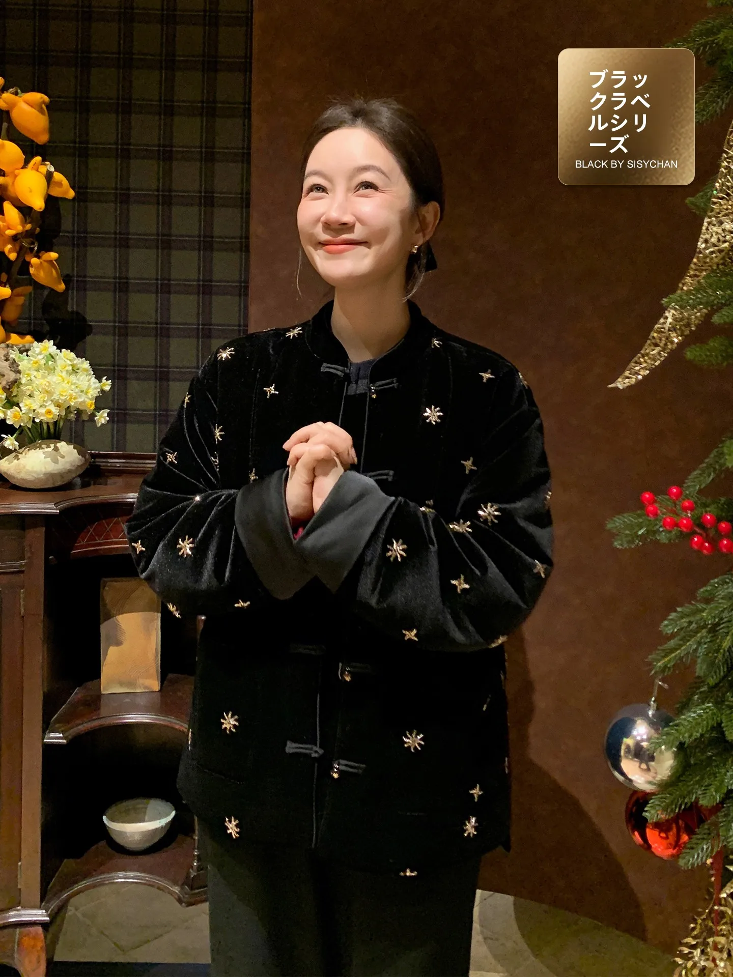 

Liberlin Sisy Bla Label Chinese Sle Velvet Jaet Women's ort Coat Stand Collar Button up Cotton Clothes Winter Outerwear