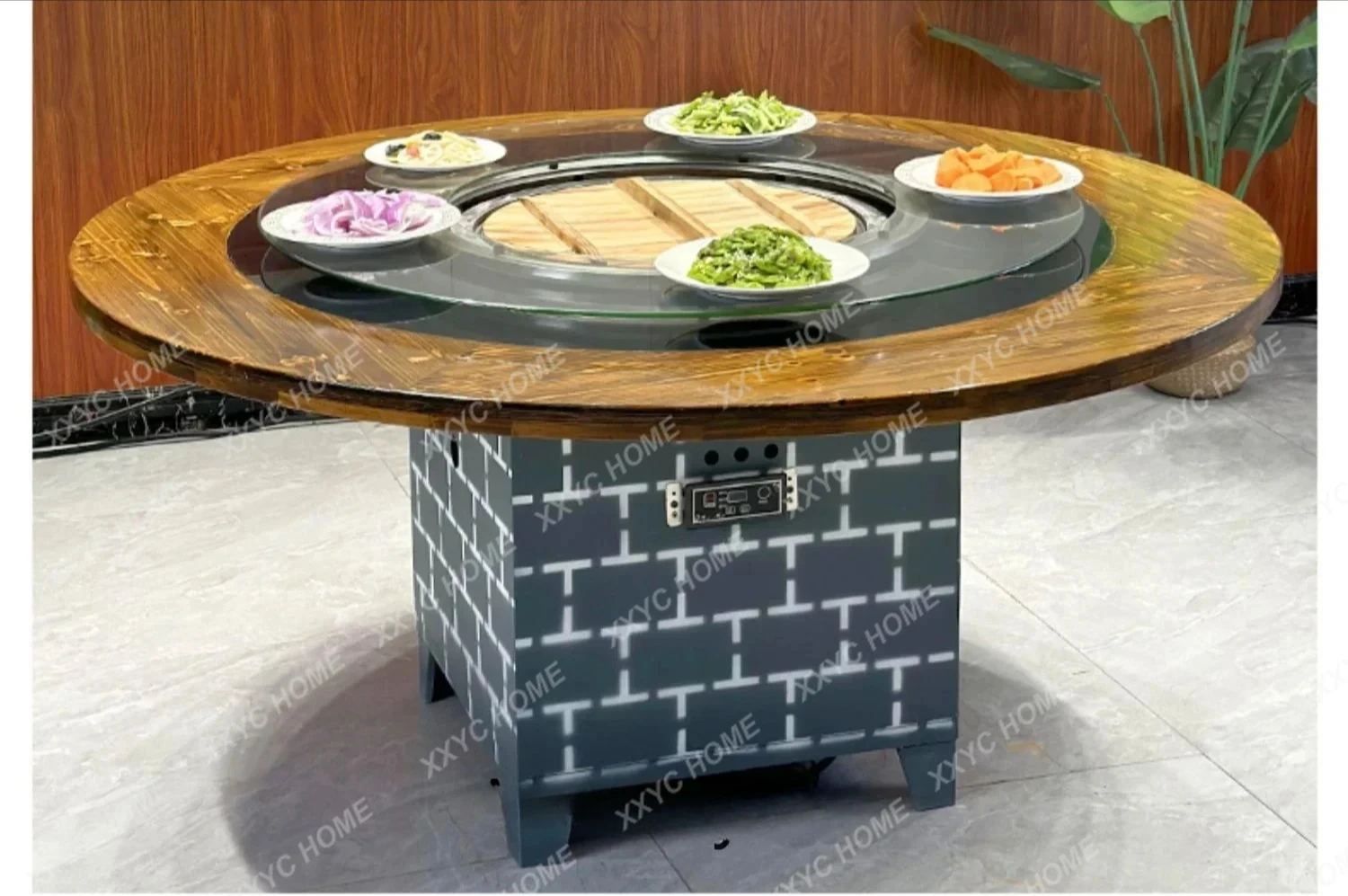 A  Iron Pot Stew Stove Table Vintage Electric Commercial High-End Restaurant Ground Kettle Chicken Firewood Chicken Special