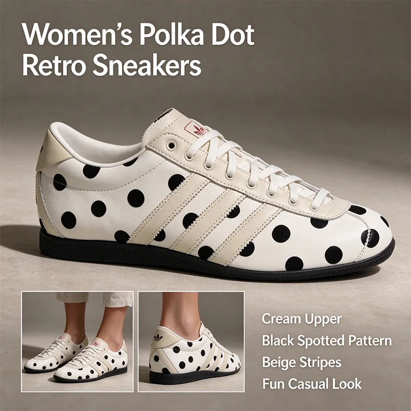 Adidas ANFU Originals LA1363 Women Casual Shoes  Low Top Lace Up Polka Dot Synthetic Upper Rubber Outsole Free returns