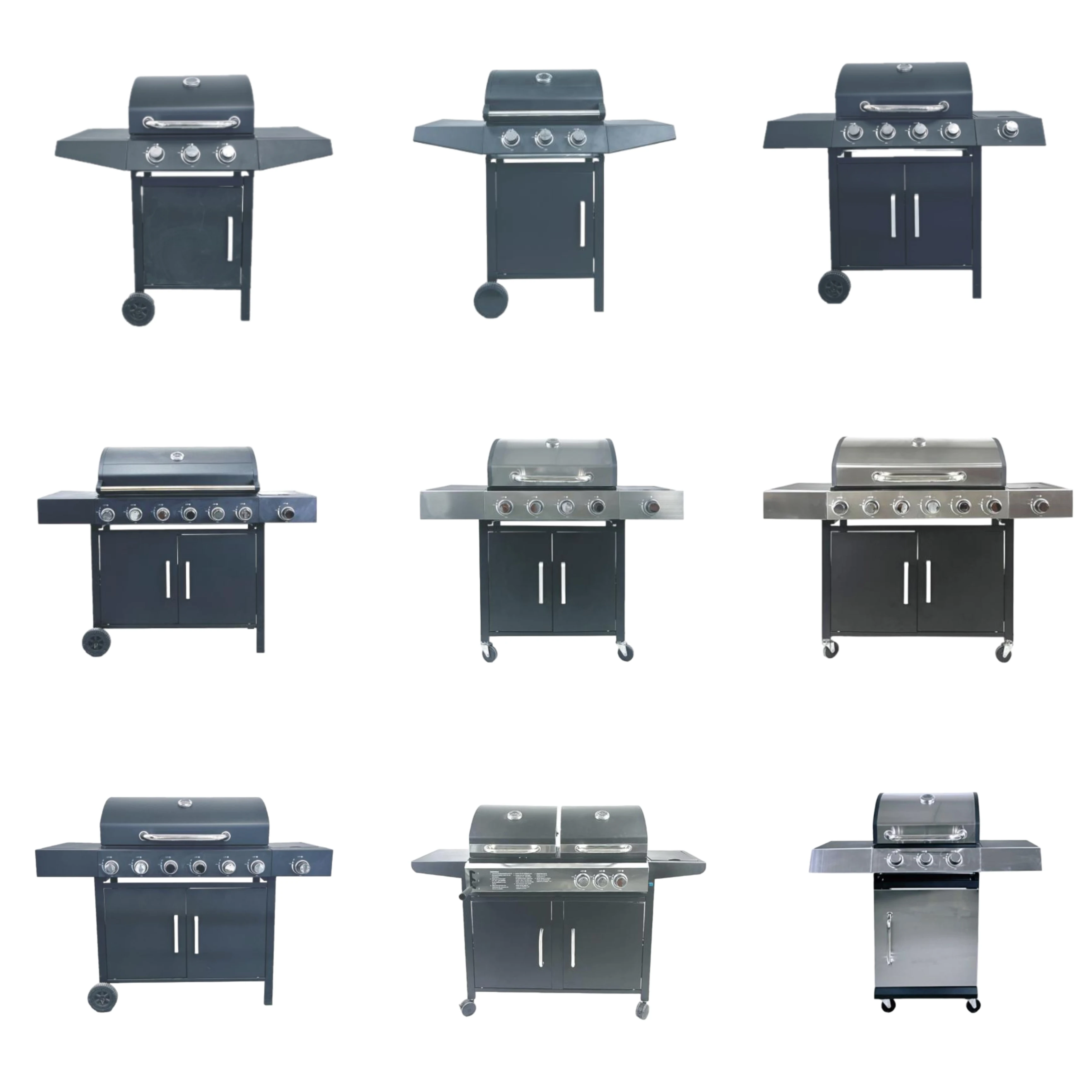 Three Burner Steam Stove Barbecue Grill Multifunctional Outdoor Large Gas Stove Steel Flame Safety Powder Coated