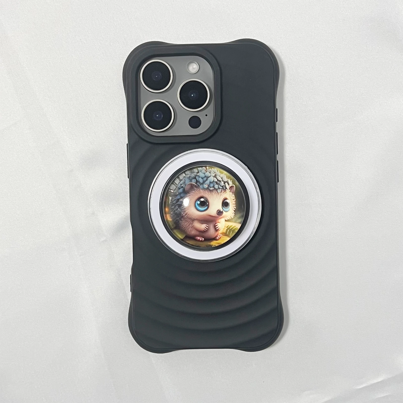 3D хрустальный шар, милый ежик, держатель для телефона, чехол-подставка для Magsafe, магнитный кронштейн для iPhone 17, iPhone 16 Pro, Samsung Griptok