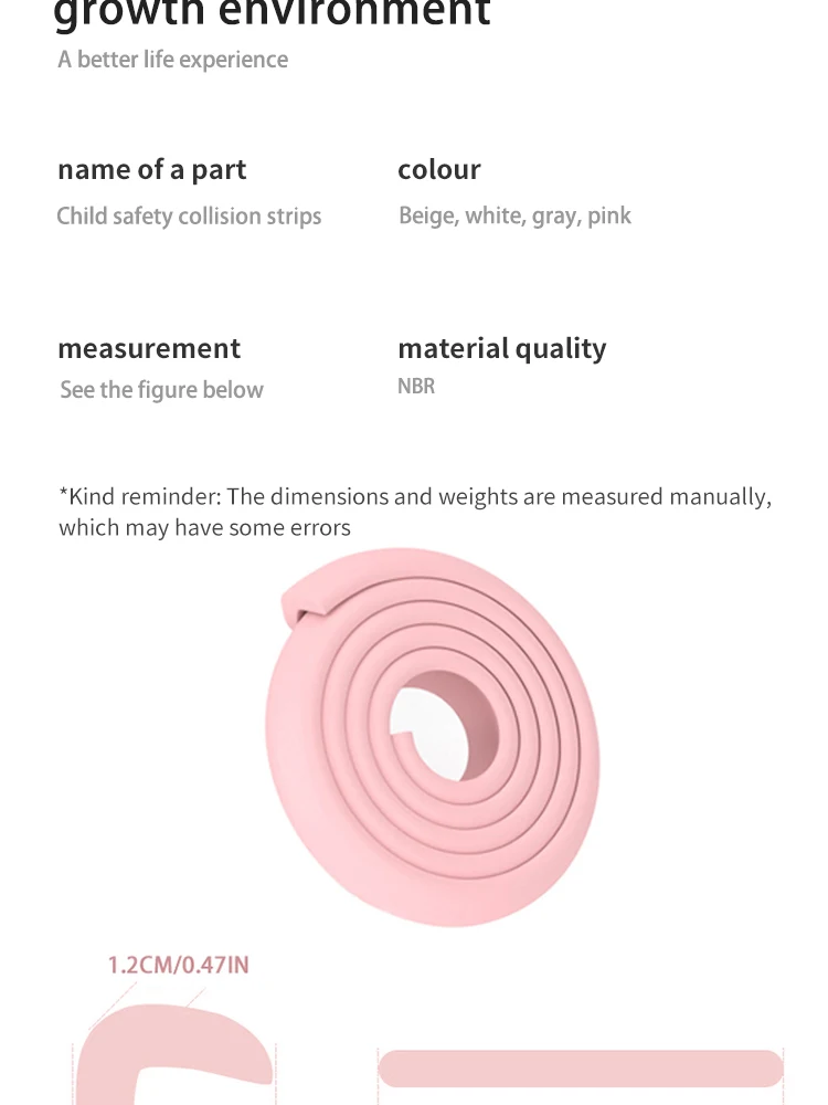 2M Baby-Sicherheits-Eckenschutz, weicher Schaumstoff-Tischkantenschutz, selbstklebender Stoßschutzstreifen, Antikollisions-Schutzband – Detail 4