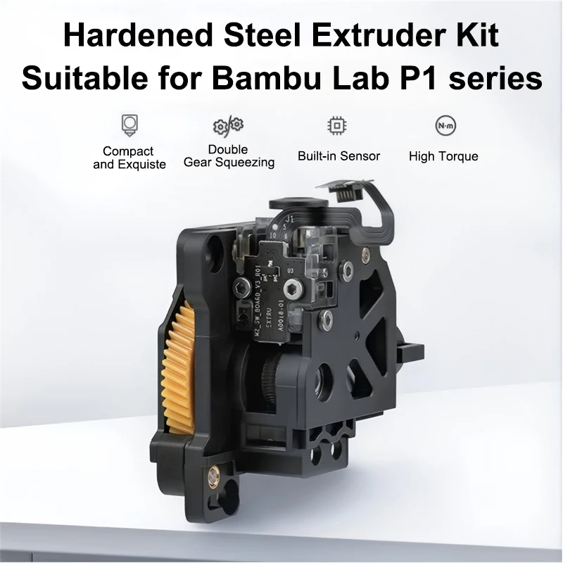 Hardened Steel Extruder Gear Unit for Bambu Lab X1 X1C P1P P1S Hotend Extruder Replacement High Strength 3D Printer Accessories