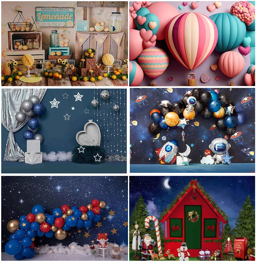 

Wooden Cabin Balloons Backdrops Cake Smash Birthday Wedding Holiday Party Decoration Custom Backgrounds Props Banner Supplies