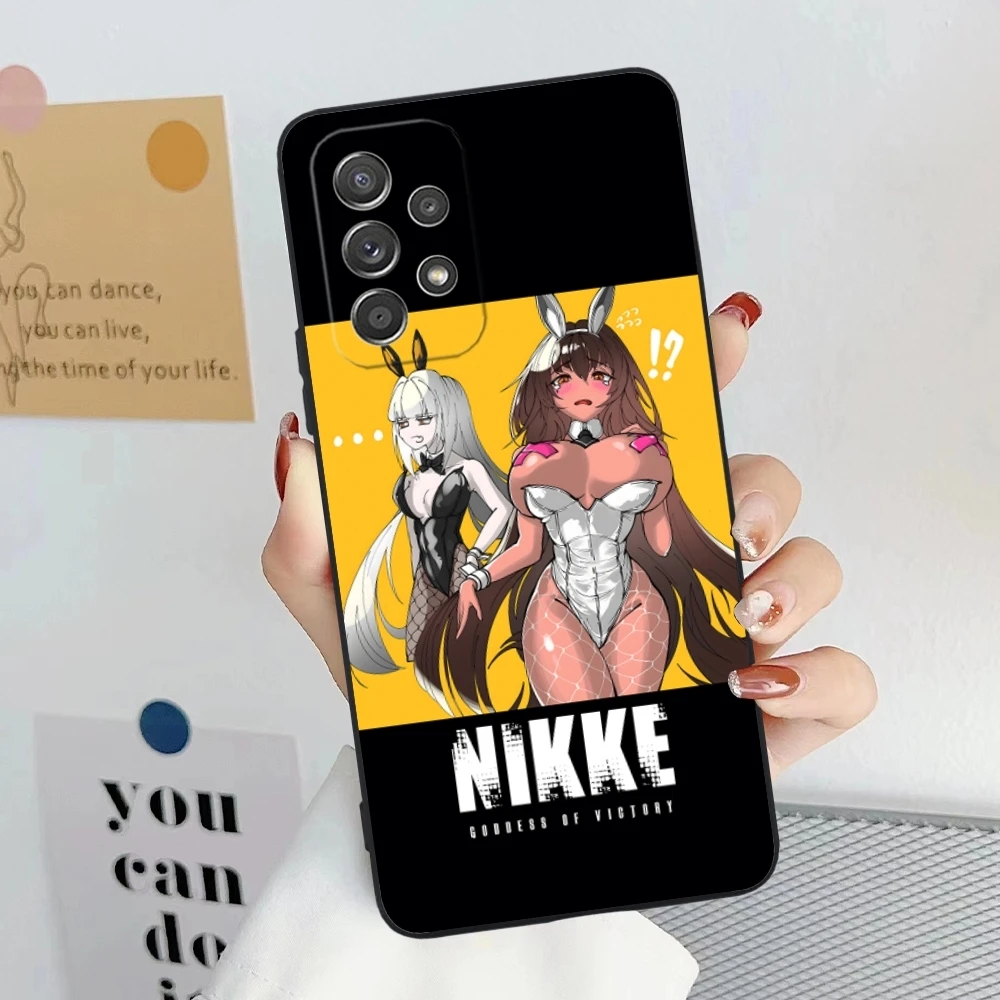 Goddess NIKKE Blanc funda de teléfono móvil para Samsung Galaxy A91 73 71 70 54 53 52 34 24 23 21 S 5G, carcasa negra para teléfono