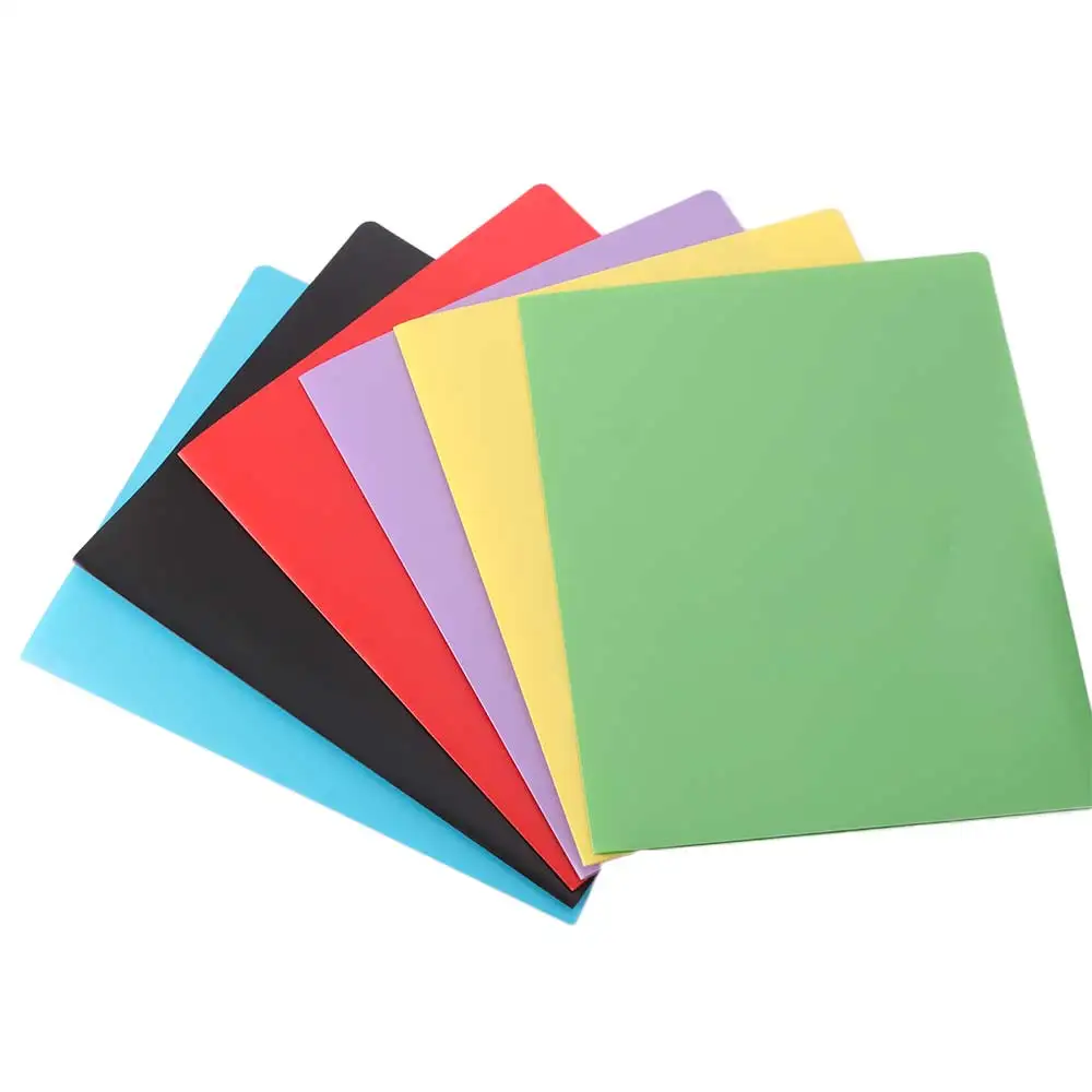 Fashion A4 File Folder PP with Pockets Folding Folders Simple Multi-color Double Sided Pocket Folder Students
