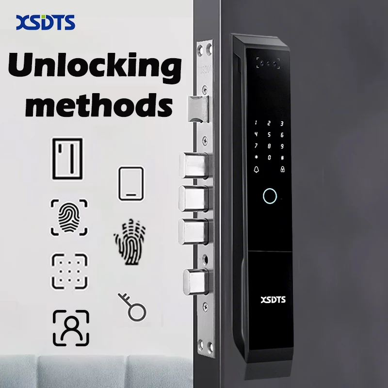 XSDTS TT-LOCK APP Voice Intercom Palmar vein Camera Smart Lock 3D Face Recognition Fingerprint Password Smart Door Lock