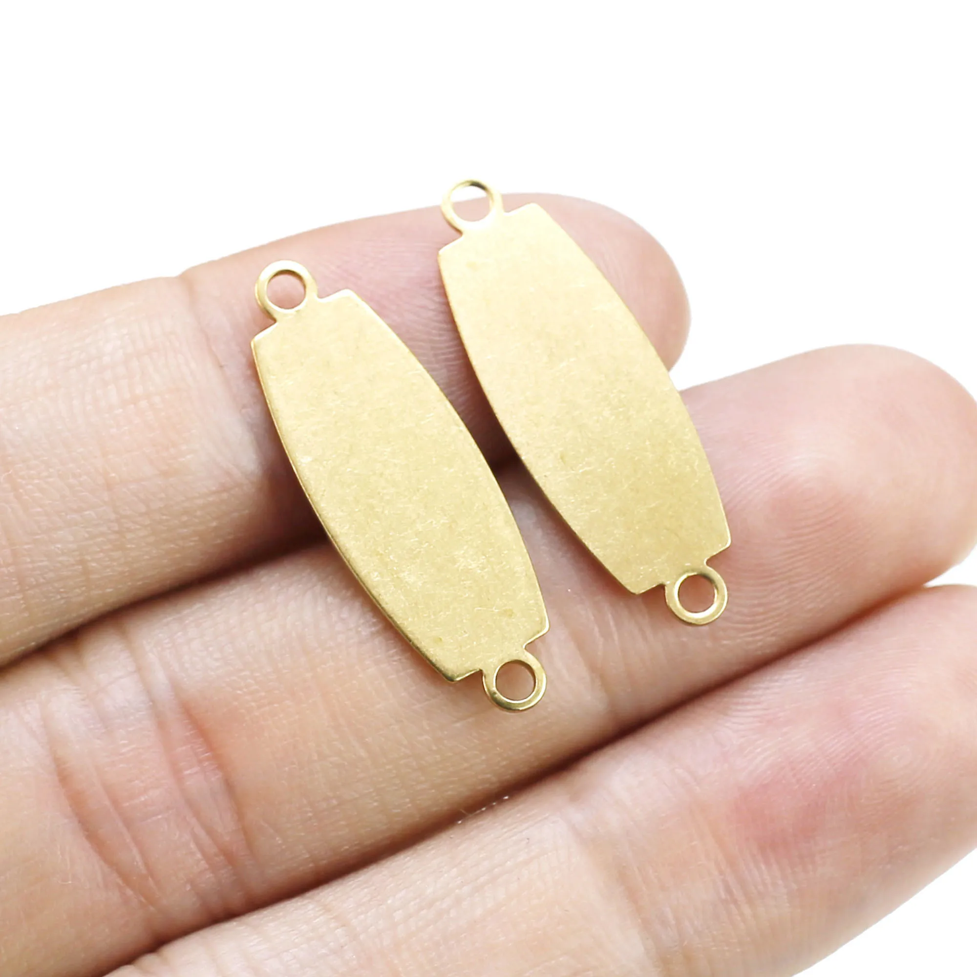 20pcs Oval Rectangle Connector, Blank Earring Charms, Jewelry Making, Earring Embryo, Raw Brass Findings, 26.6x9.2mm - R2543