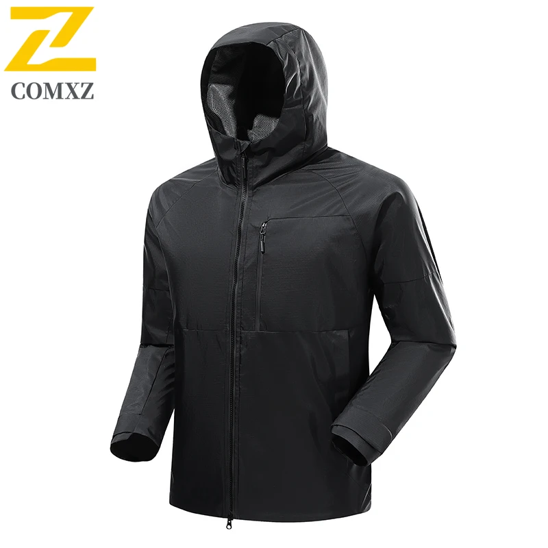 2025 Hiking Men's Jacket Autumn Fashion Brand Color Contrast Waterproof Windproof Windbreaker Men Mountain Hooded Rainproof Coat