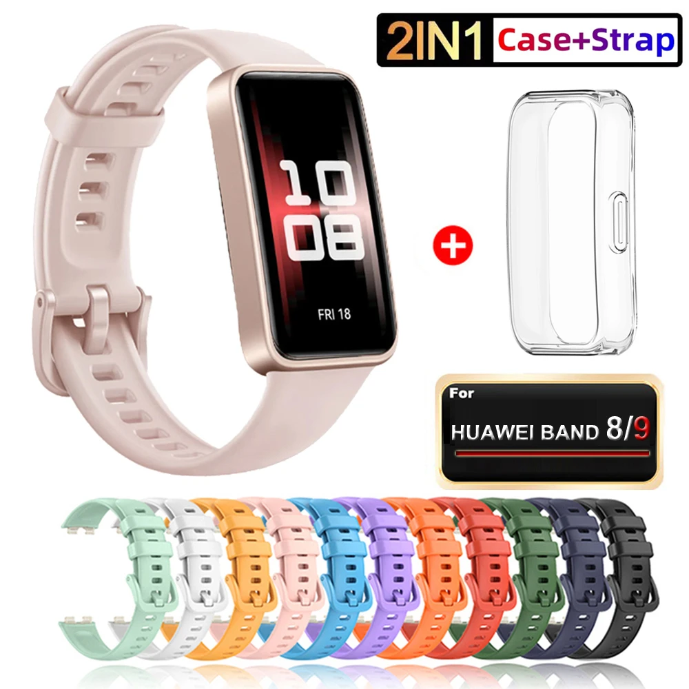 Watch Strap For  Huawei Band 9 Strap Replacement Silicone Strap For Huawei Band 8 Strap Correa Bracelet