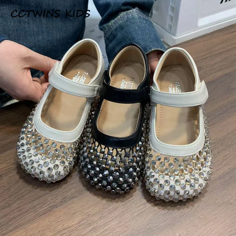 Girls Shoes Spring Summer Kids Fashion Brand Princess Mary Jane Flats Toddler Children Breathable Crystals Sandals Soft Sole