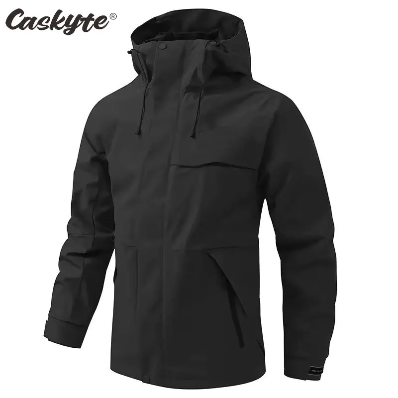 

CASKYTE 2026 Male Casual Bike Cycling Jacket Outerwear Fashion Solid Color Bicycle MTB Coat Sport Waterproof Fall Hoodie Jacket