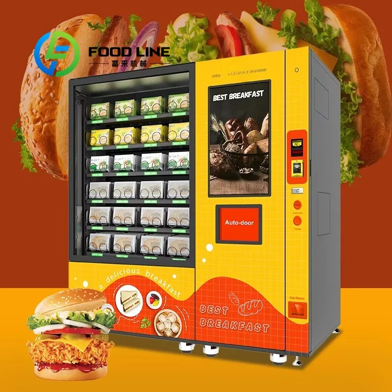 Factory Customized Intelligent Hot Foods Vending Machine for Breakfast Food Factory Direct Sale
