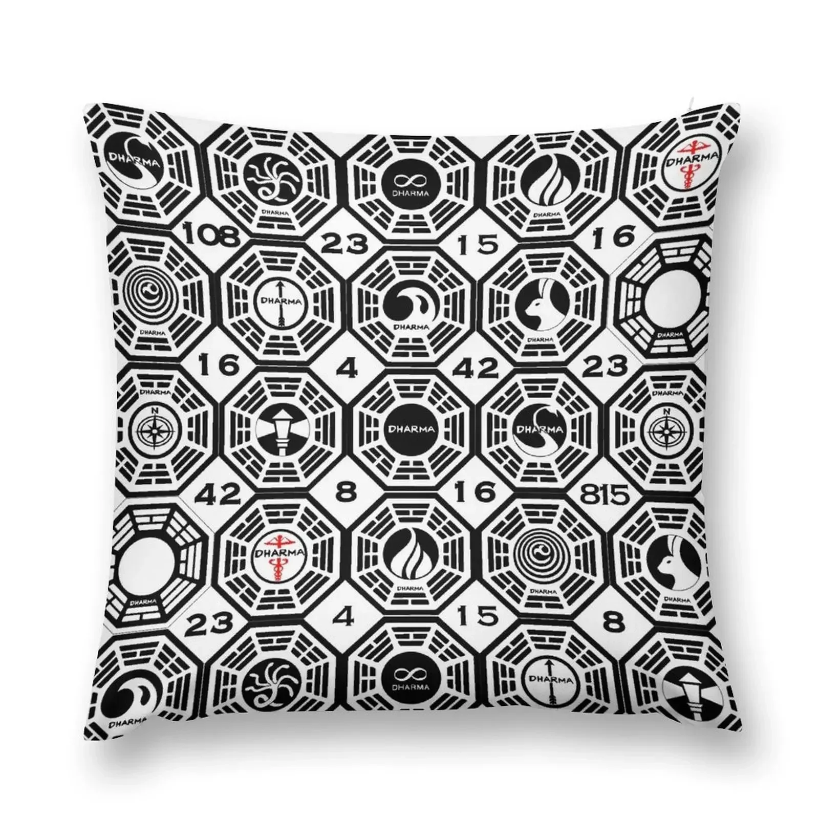 

Lost Dharma Stations with the Numbers Throw Pillow christmas pillowcases christmas cushions covers pillow