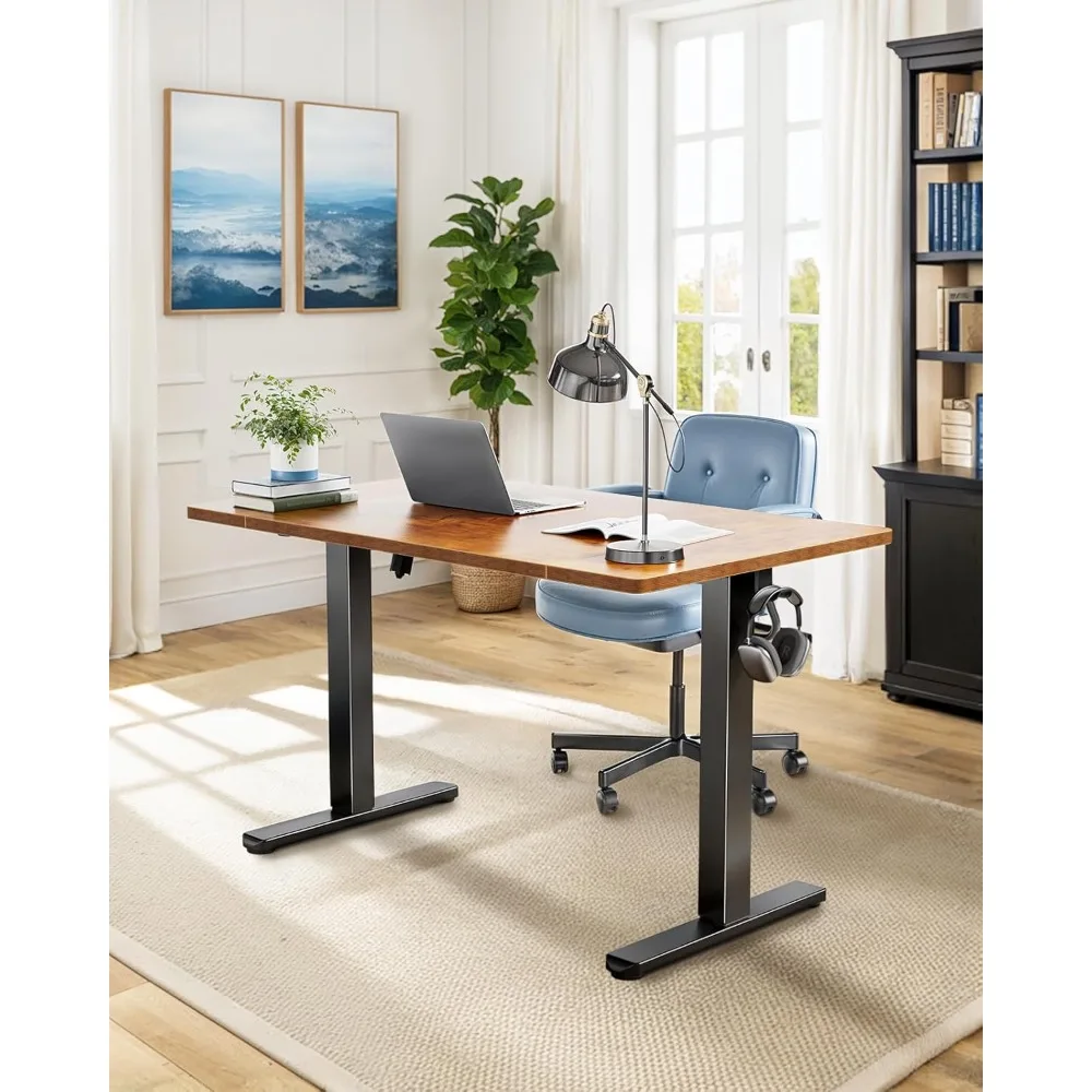 مكتب قائم كهربائي مقاس 48 × 24 بوصة، طاولة قابلة لتعديل الارتفاع مع خطافات سماعة الرأس ومدير الكابلات، مكتب الجلوس على الوقوف #2