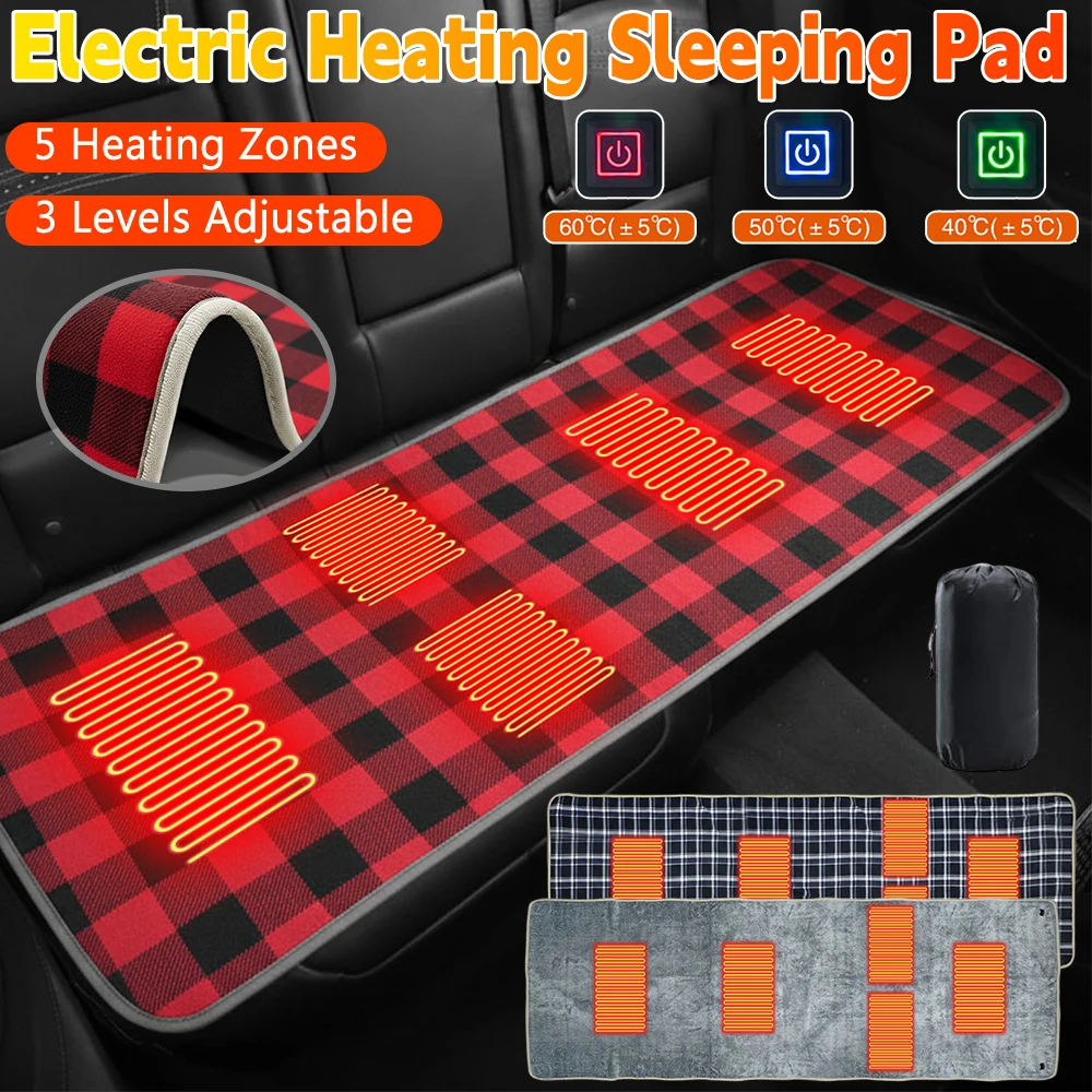 

20000mAh Outdoor Electric Heating Pads 5-Zones Heating 3 Adjustable Temperature with USB & Type-C Charging for Hiking Picnic