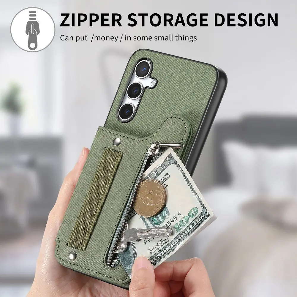 Magnetische Schnalle Karten Slot Leder Telefon Fall Für Vivo X200 Pro Mini/X300 Pro/V40 Lite/V50 mit Zurück Elastische Seil Handgelenk