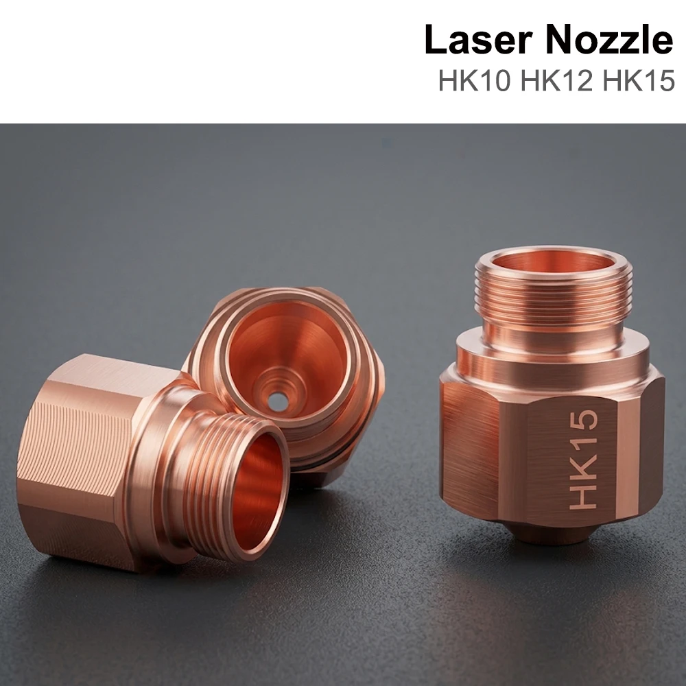QDLASER 10Pcs/Lot BY HK10 HK12 HK15 Laser Nozzle Single Layer M10 Thread Copper Tip for Fiber Laser Cutting Head Parts
