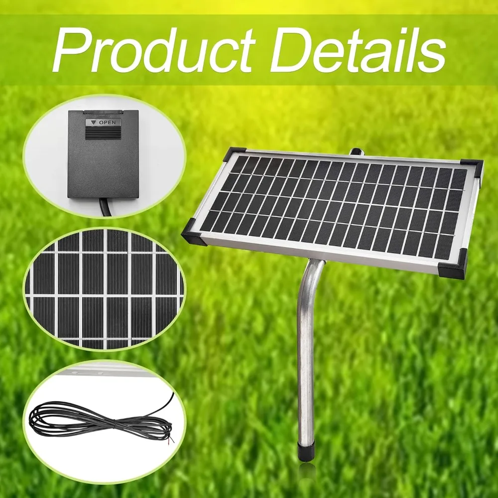 10W Solar Panel Kit for Automatic Gate Openers Compatible with Mighty Mule Systems