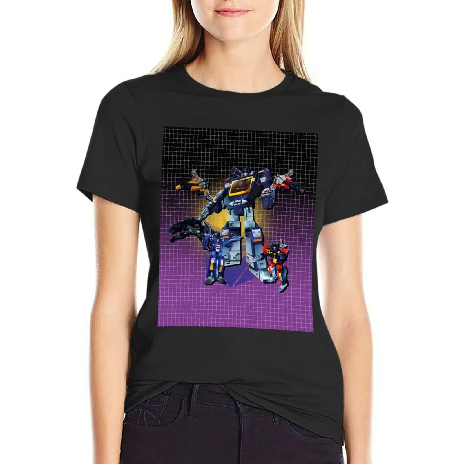 

Masterpiece Soundwave and Cassettes T-Shirt Short sleeve tee vintage clothes hippie clothes white t-shirt dress for Women sexy