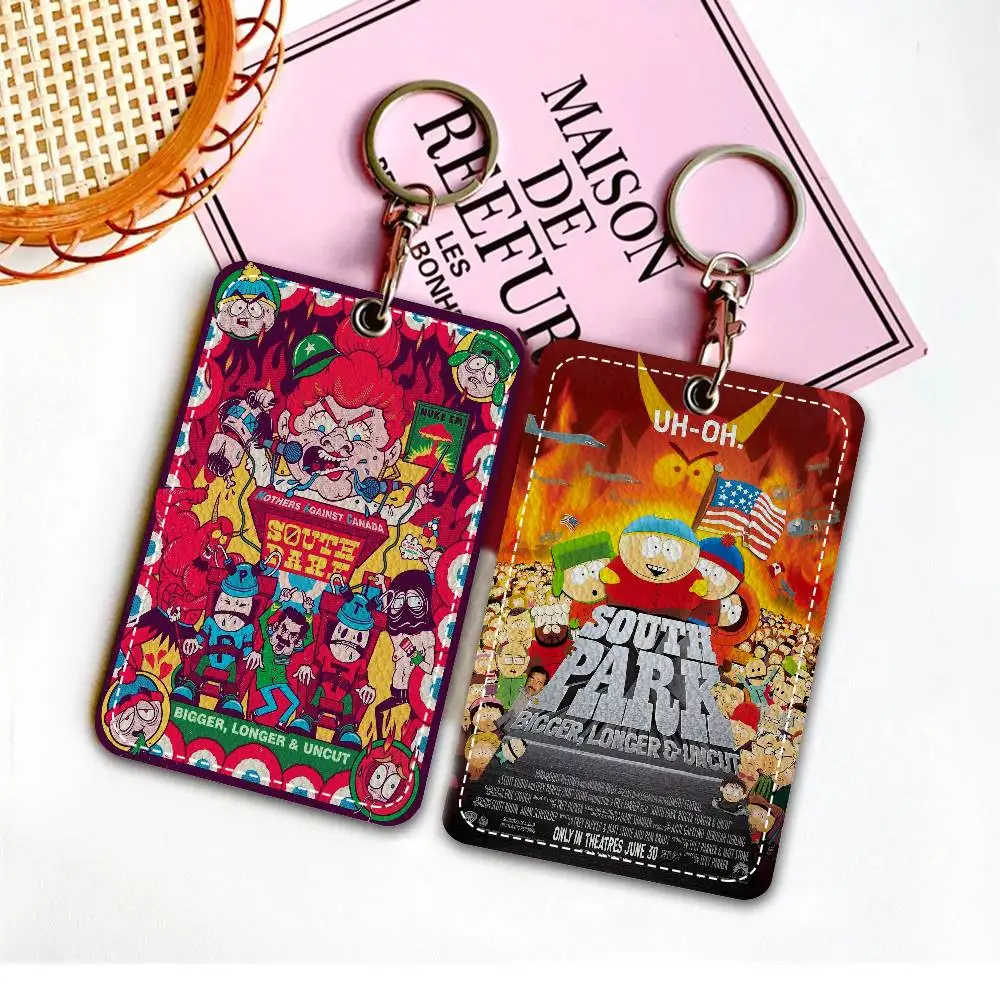 S-South Cartoon Park Cute Cartoon Inteated Elevator Card Acc Control Card Keychain Protective Cover Gift Keychain