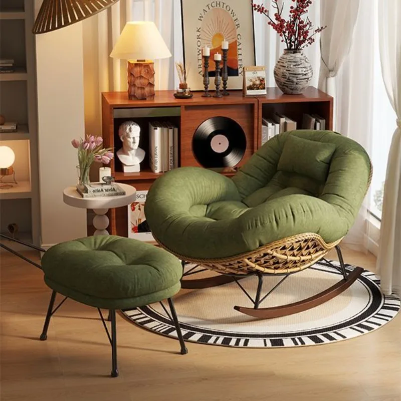 

Новое кресло-качалка из ротанга, раскладной диван для отдыха, для взрослых, для балкона, для дома, для гостиной, для улицы.